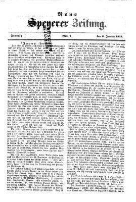 Neue Speyerer Zeitung Samstag 8. Januar 1853