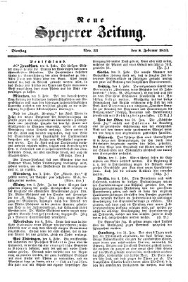 Neue Speyerer Zeitung Dienstag 8. Februar 1853
