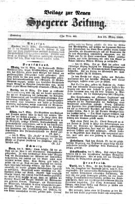 Neue Speyerer Zeitung Sonntag 13. März 1853