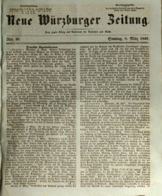 Neue Würzburger Zeitung Sonntag 8. März 1840