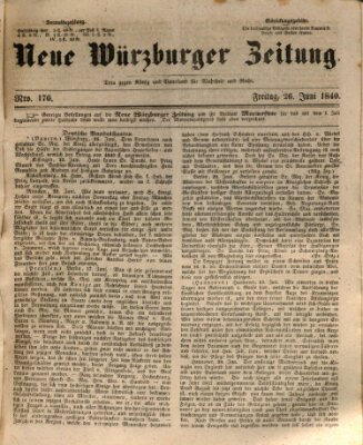 Neue Würzburger Zeitung Freitag 26. Juni 1840