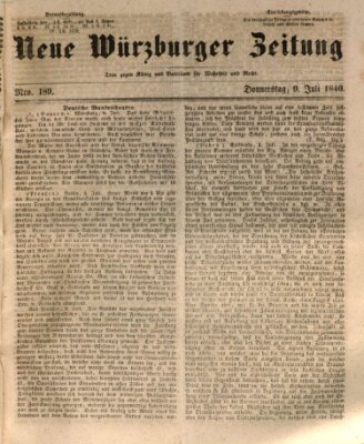 Neue Würzburger Zeitung Donnerstag 9. Juli 1840