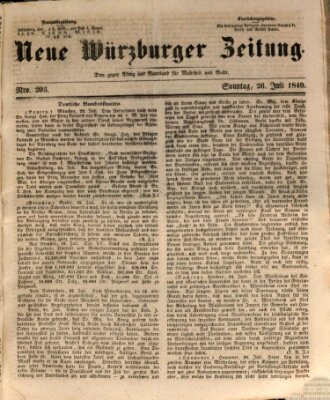 Neue Würzburger Zeitung Sonntag 26. Juli 1840