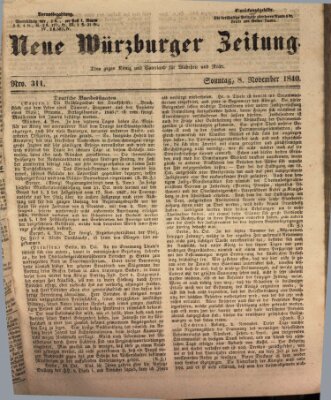 Neue Würzburger Zeitung Sonntag 8. November 1840