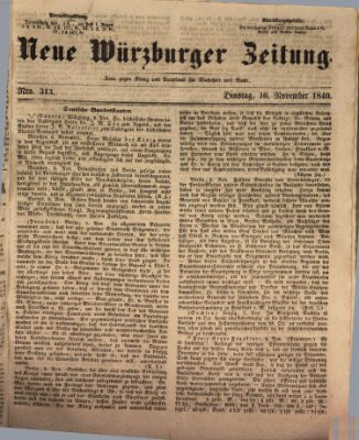Neue Würzburger Zeitung Dienstag 10. November 1840