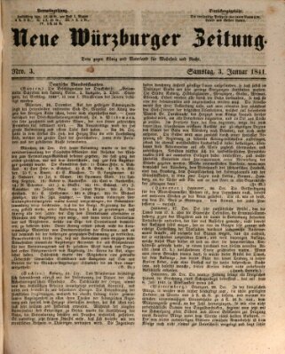 Neue Würzburger Zeitung Sonntag 3. Januar 1841