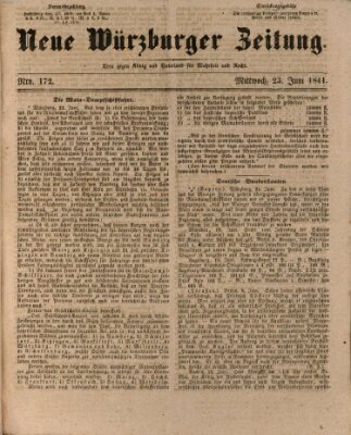 Neue Würzburger Zeitung Mittwoch 23. Juni 1841
