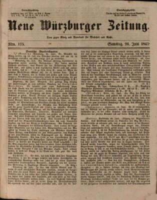 Neue Würzburger Zeitung Samstag 26. Juni 1841