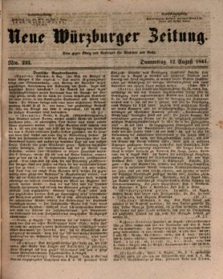 Neue Würzburger Zeitung Donnerstag 12. August 1841