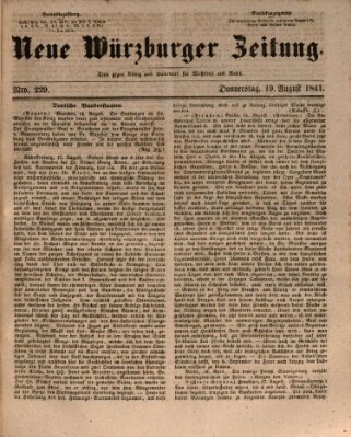 Neue Würzburger Zeitung Donnerstag 19. August 1841