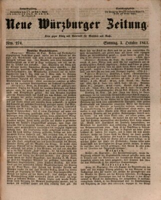 Neue Würzburger Zeitung Sonntag 3. Oktober 1841