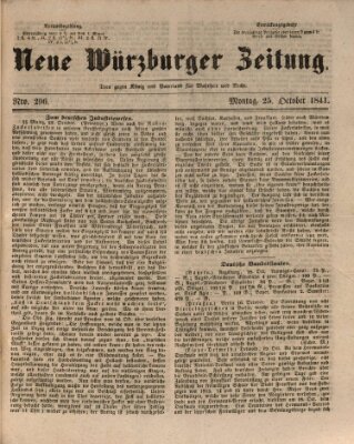 Neue Würzburger Zeitung Montag 25. Oktober 1841