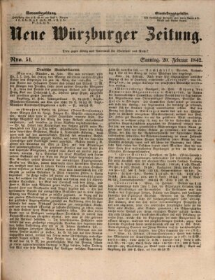 Neue Würzburger Zeitung Sonntag 20. Februar 1842