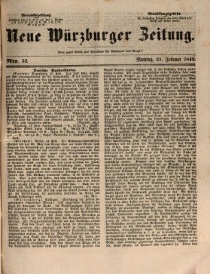 Neue Würzburger Zeitung Montag 21. Februar 1842