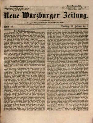Neue Würzburger Zeitung Sonntag 27. Februar 1842