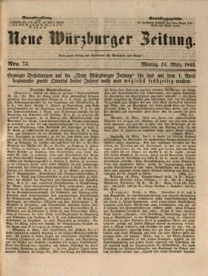 Neue Würzburger Zeitung Montag 14. März 1842