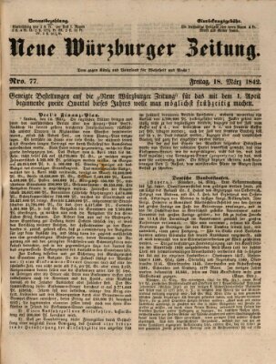 Neue Würzburger Zeitung Freitag 18. März 1842