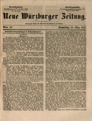 Neue Würzburger Zeitung Donnerstag 31. März 1842