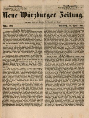 Neue Würzburger Zeitung Mittwoch 13. April 1842