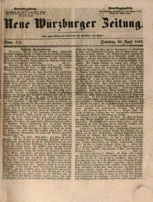 Neue Würzburger Zeitung Samstag 23. April 1842