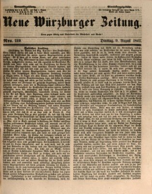 Neue Würzburger Zeitung Dienstag 9. August 1842