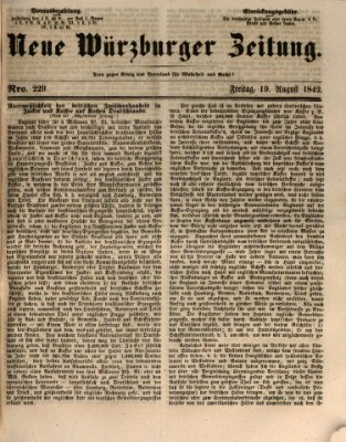 Neue Würzburger Zeitung Freitag 19. August 1842