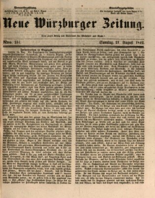 Neue Würzburger Zeitung Sonntag 21. August 1842