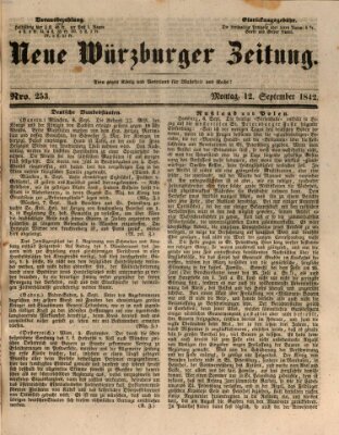Neue Würzburger Zeitung Montag 12. September 1842