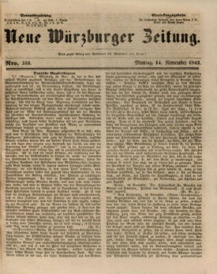 Neue Würzburger Zeitung Montag 14. November 1842