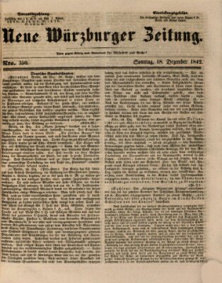 Neue Würzburger Zeitung Sonntag 18. Dezember 1842
