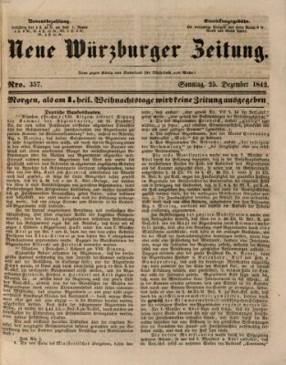 Neue Würzburger Zeitung Sonntag 25. Dezember 1842