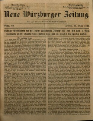 Neue Würzburger Zeitung Freitag 24. März 1843