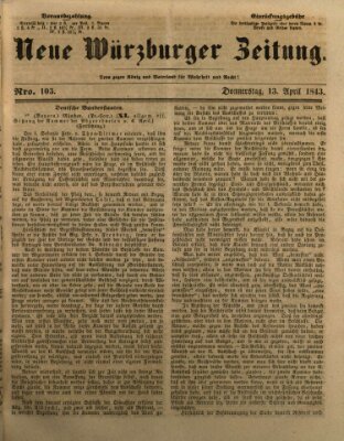 Neue Würzburger Zeitung Donnerstag 13. April 1843