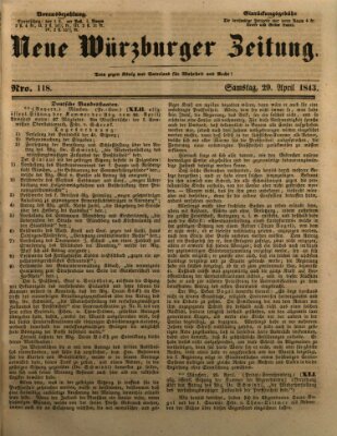 Neue Würzburger Zeitung Samstag 29. April 1843