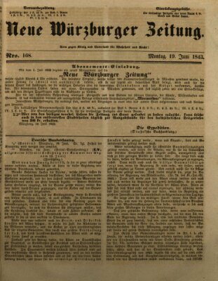 Neue Würzburger Zeitung Montag 19. Juni 1843