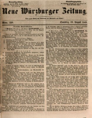 Neue Würzburger Zeitung Samstag 19. August 1843