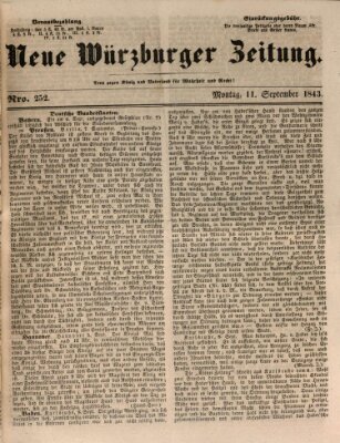 Neue Würzburger Zeitung Montag 11. September 1843