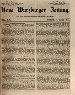 Neue Würzburger Zeitung Mittwoch 17. Januar 1844