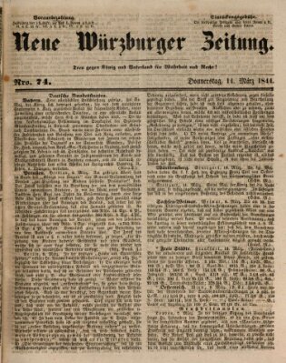 Neue Würzburger Zeitung Donnerstag 14. März 1844