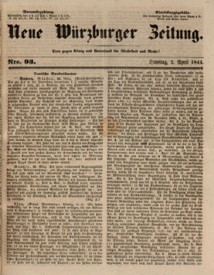 Neue Würzburger Zeitung Dienstag 2. April 1844