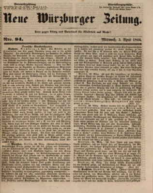 Neue Würzburger Zeitung Mittwoch 3. April 1844