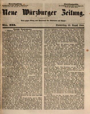 Neue Würzburger Zeitung Donnerstag 22. August 1844