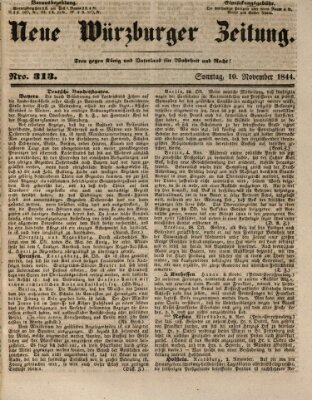 Neue Würzburger Zeitung Sonntag 10. November 1844