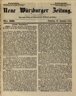 Neue Würzburger Zeitung Samstag 28. Dezember 1844