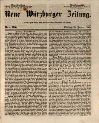 Neue Würzburger Zeitung Dienstag 28. Januar 1845
