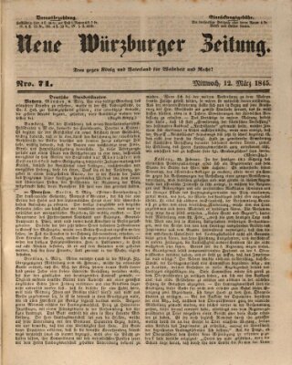 Neue Würzburger Zeitung Mittwoch 12. März 1845