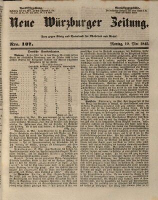 Neue Würzburger Zeitung Montag 19. Mai 1845