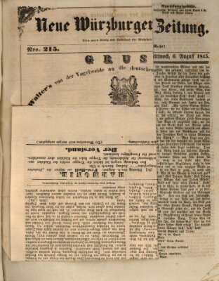 Neue Würzburger Zeitung Dienstag 5. August 1845