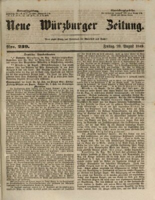 Neue Würzburger Zeitung Freitag 29. August 1845