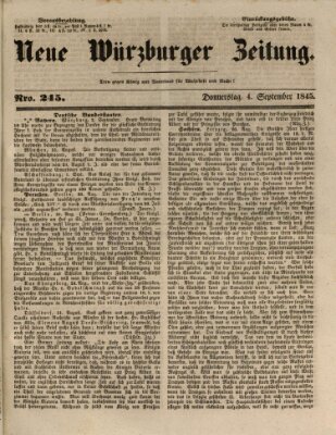 Neue Würzburger Zeitung Donnerstag 4. September 1845